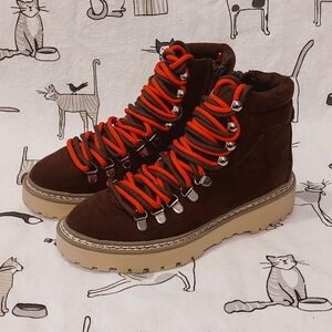 Madden Girl Brown Ankle Boots with Red Laces